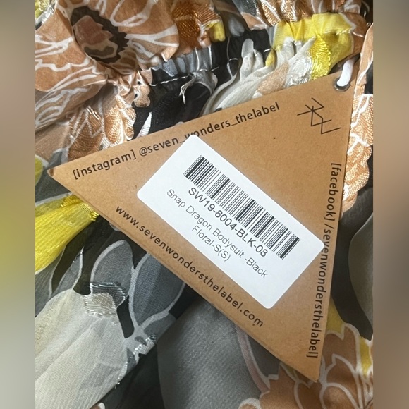 NWT Seven Wonders Floral Off Shoulder Body Suit - Picture 5 of 9